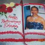 Retirement Black Cake with photo